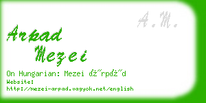 arpad mezei business card